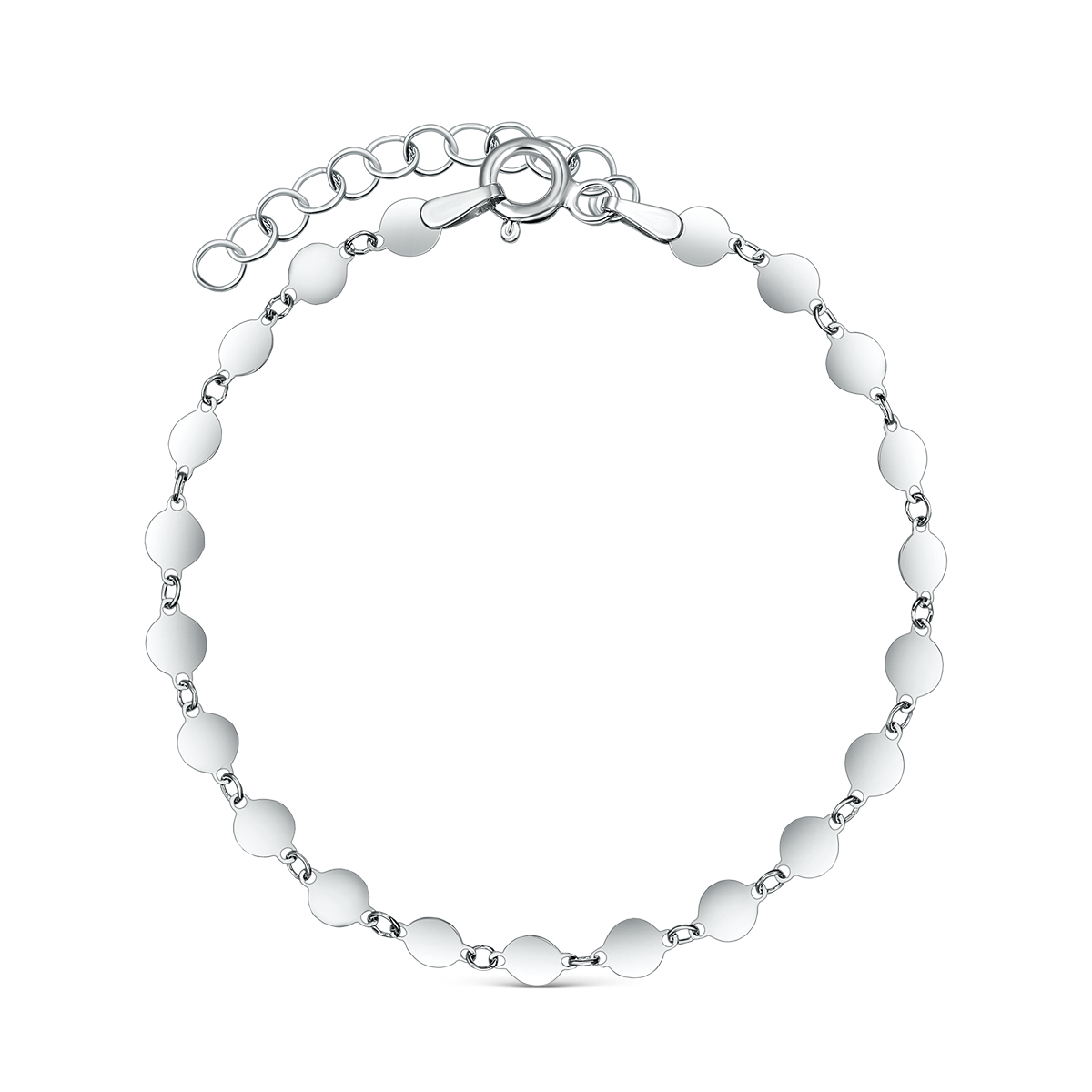 Браслет из серебра родированный (удлинитель 3 см) 630009R020L17+