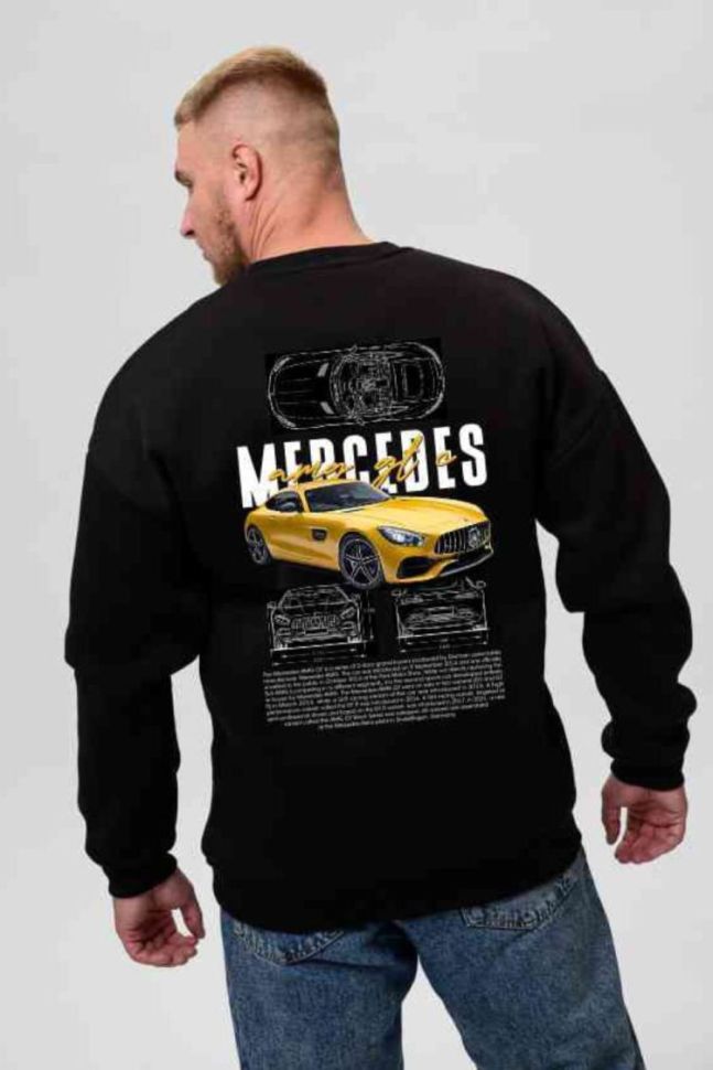 Свитшот мужской 8559 черный+мерседес