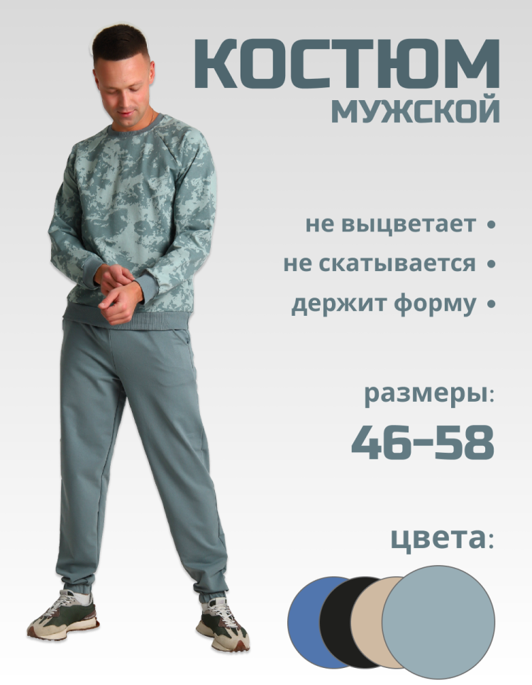 Костюм мужской 14121 серый