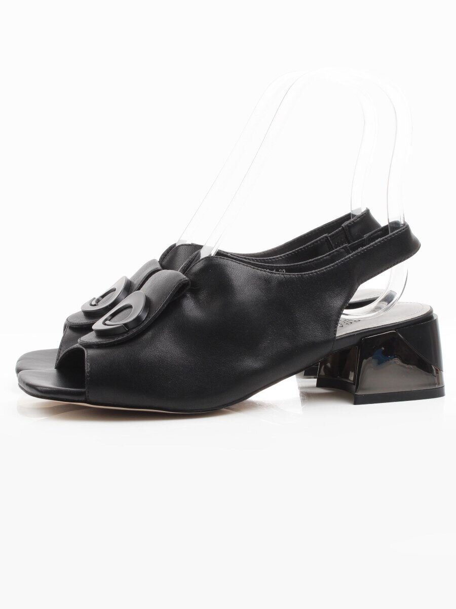 08-XL660-1 BLACK Босоножки женские (натуральная кожа)