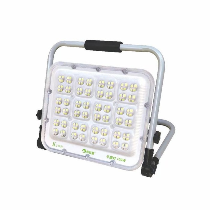 Фонарь рабочий аккумуляторный, 100 Вт, 6000 мАч, 5200 Лм, 2835 LED, IP65, 17×20×5 см