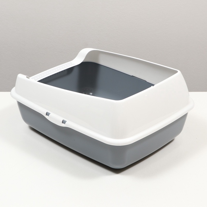 Лоток для кошек, 50.5×39×23 с, без сетки, пластик, серый