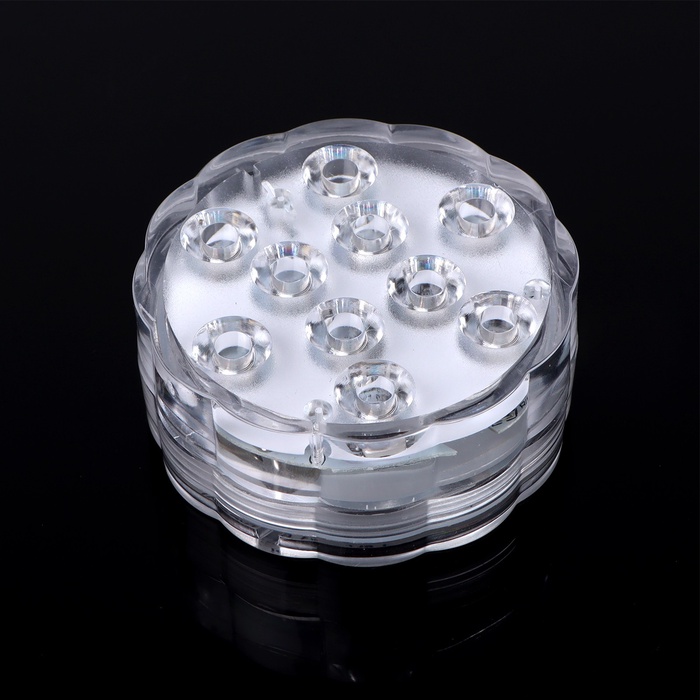 Светильник подводный с ПДУ, 10 LED, 3 Вт, IP68, RGB, от батареек 3хAAA