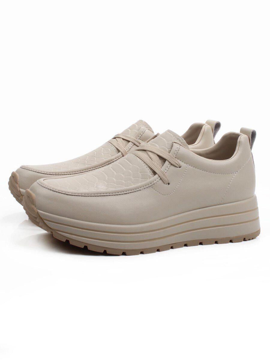 03-A1011-2 BEIGE Полуботинки спортивные женские (натуральная кожа)
