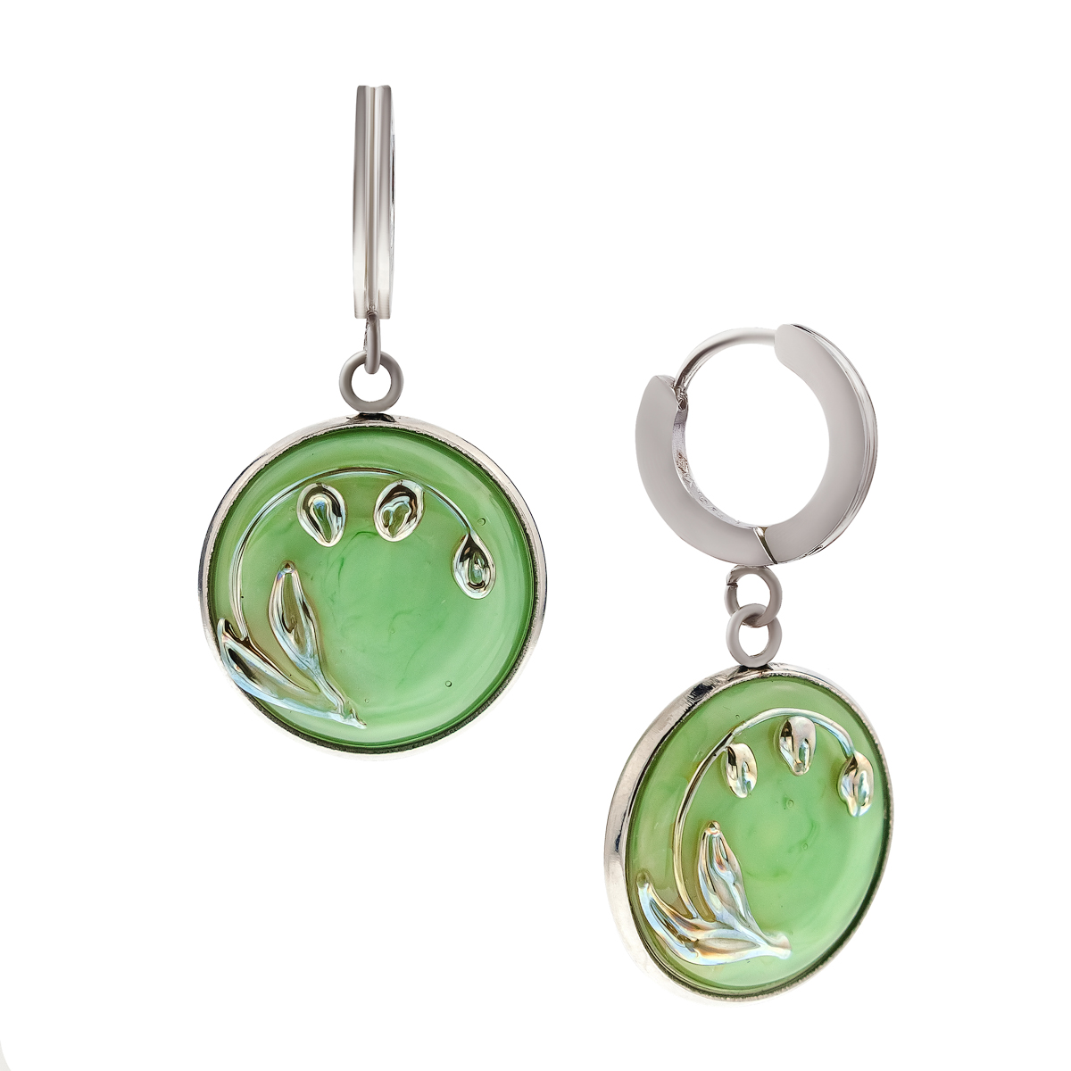 Серьги из муранского стекла SILVER FLOWER LS3570