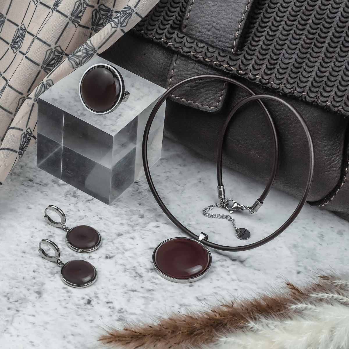 Серьги из муранского стекла MAROON LS3550