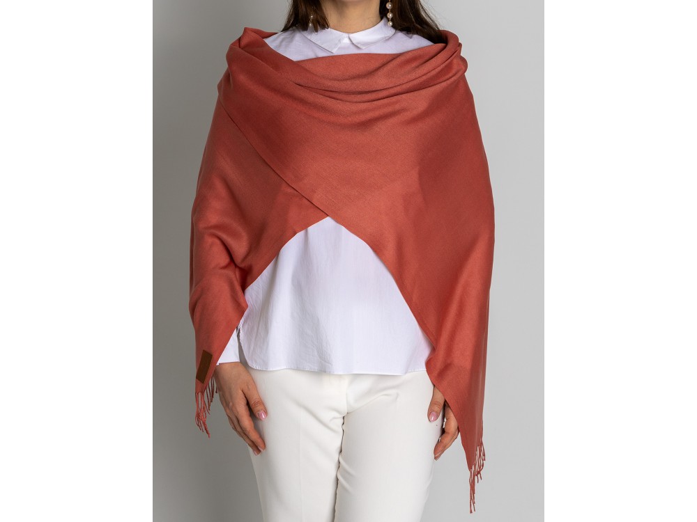 Палантин облегченный Pashmina Lanotti/кирпичный