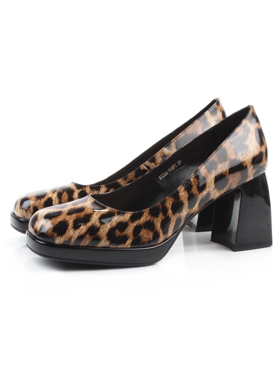 06-A126A-748PC BLACK/LEOPARD Туфли женские (натуральная кожа)