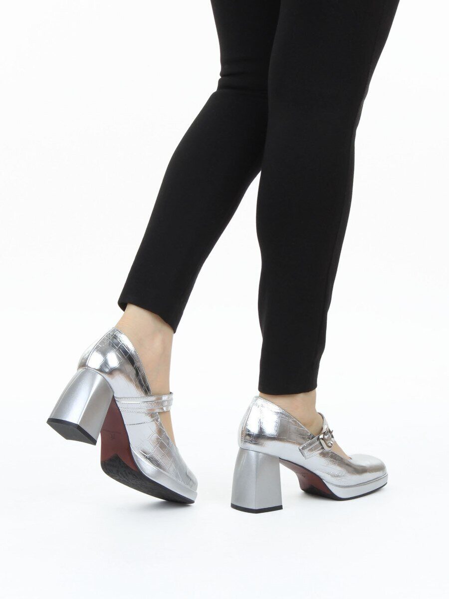 06-A126A-749C GREY/SILVER Туфли женские (натуральная кожа)