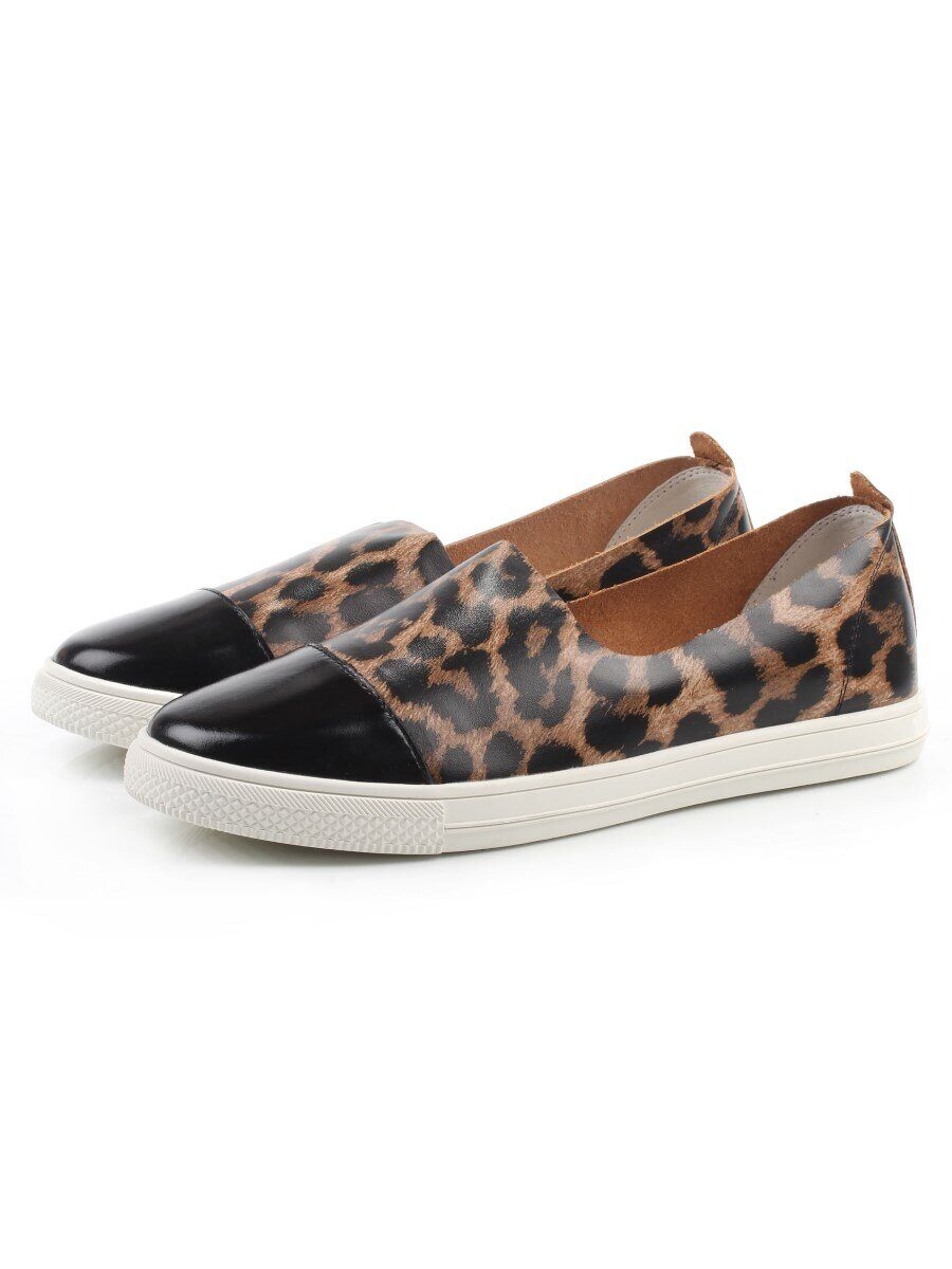 06-H1C-1PC BLACK/LEOPARD Туфли женские (натуральная кожа)