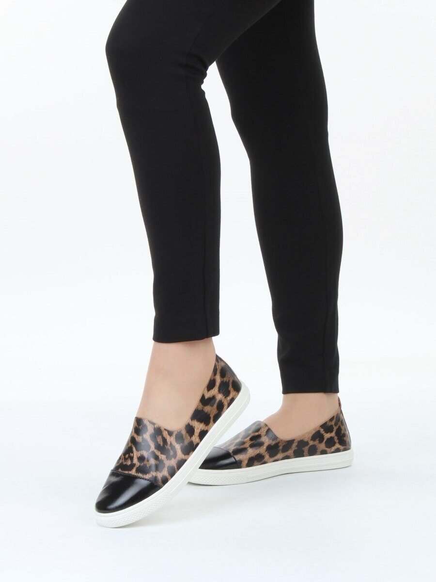 06-H1C-1PC BLACK/LEOPARD Туфли женские (натуральная кожа)