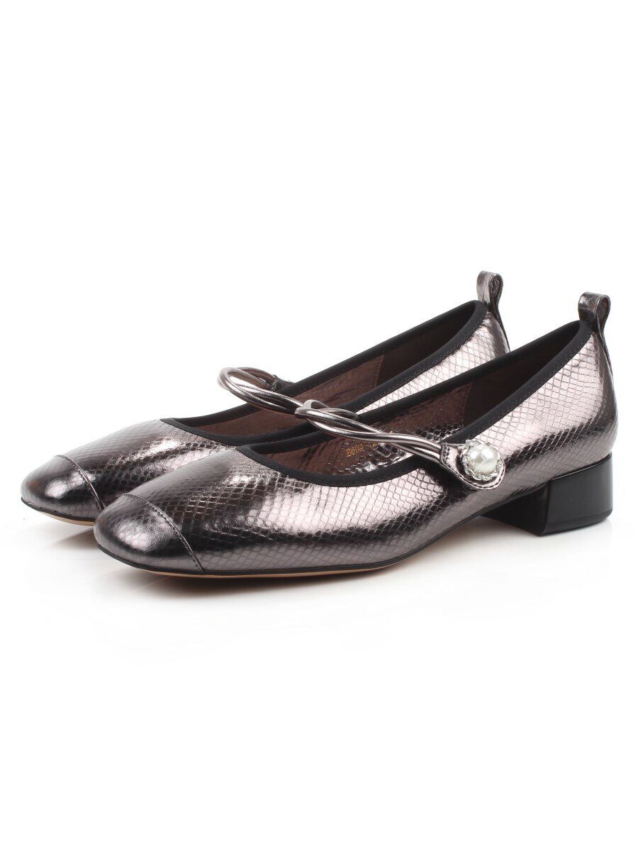 06-B69A-121Y SILVER/BLACK Туфли женские (натуральная кожа)