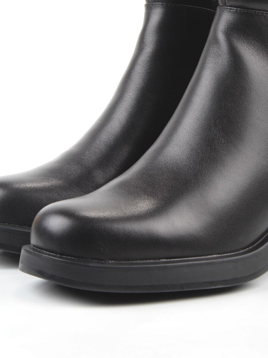 01-M43-7 BLACK Ботинки демисезонные женские (натуральная кожа, байка)