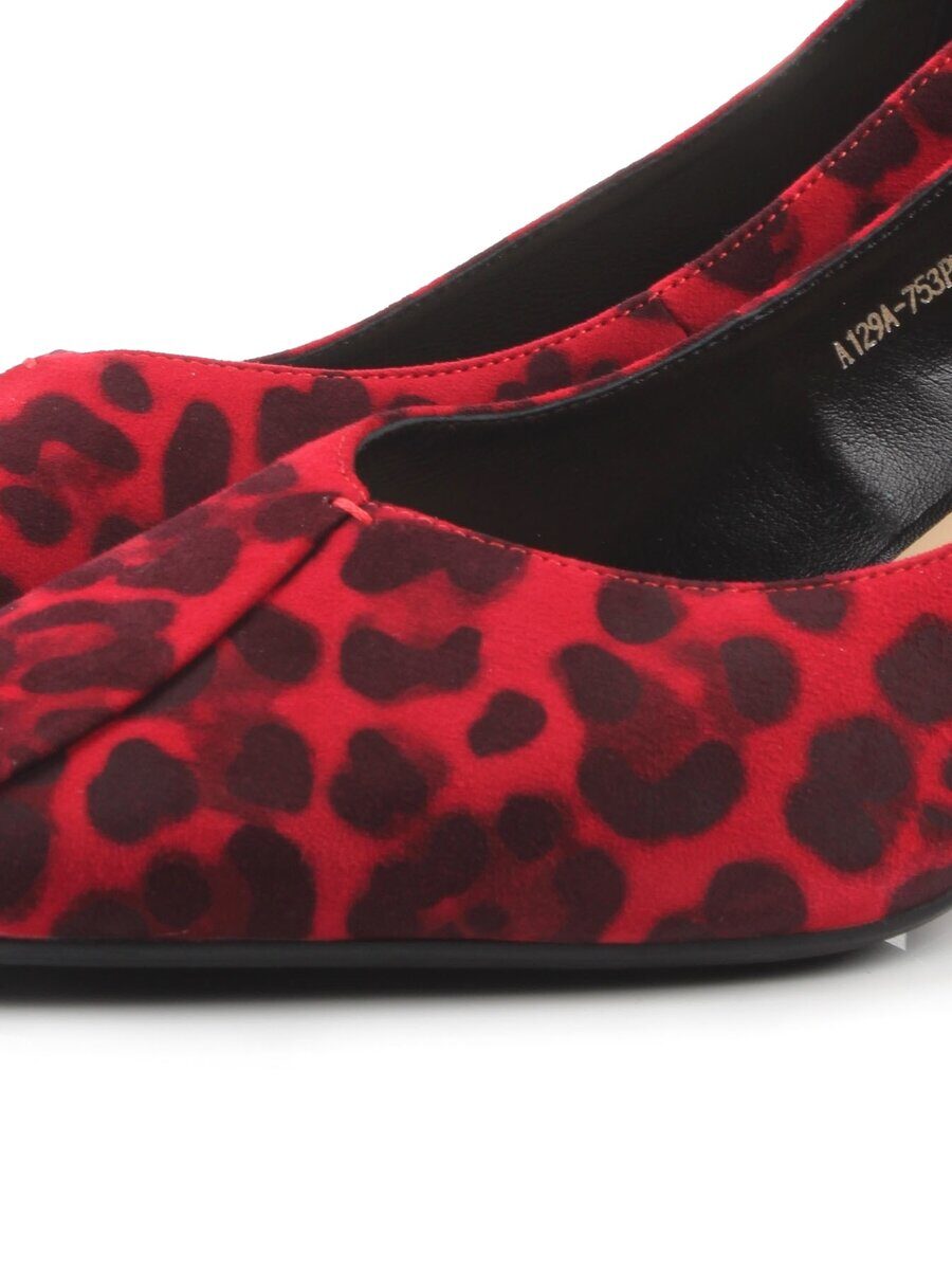 06-A129A-753PN RED/LEOPARD Туфли женские (натуральная замша)