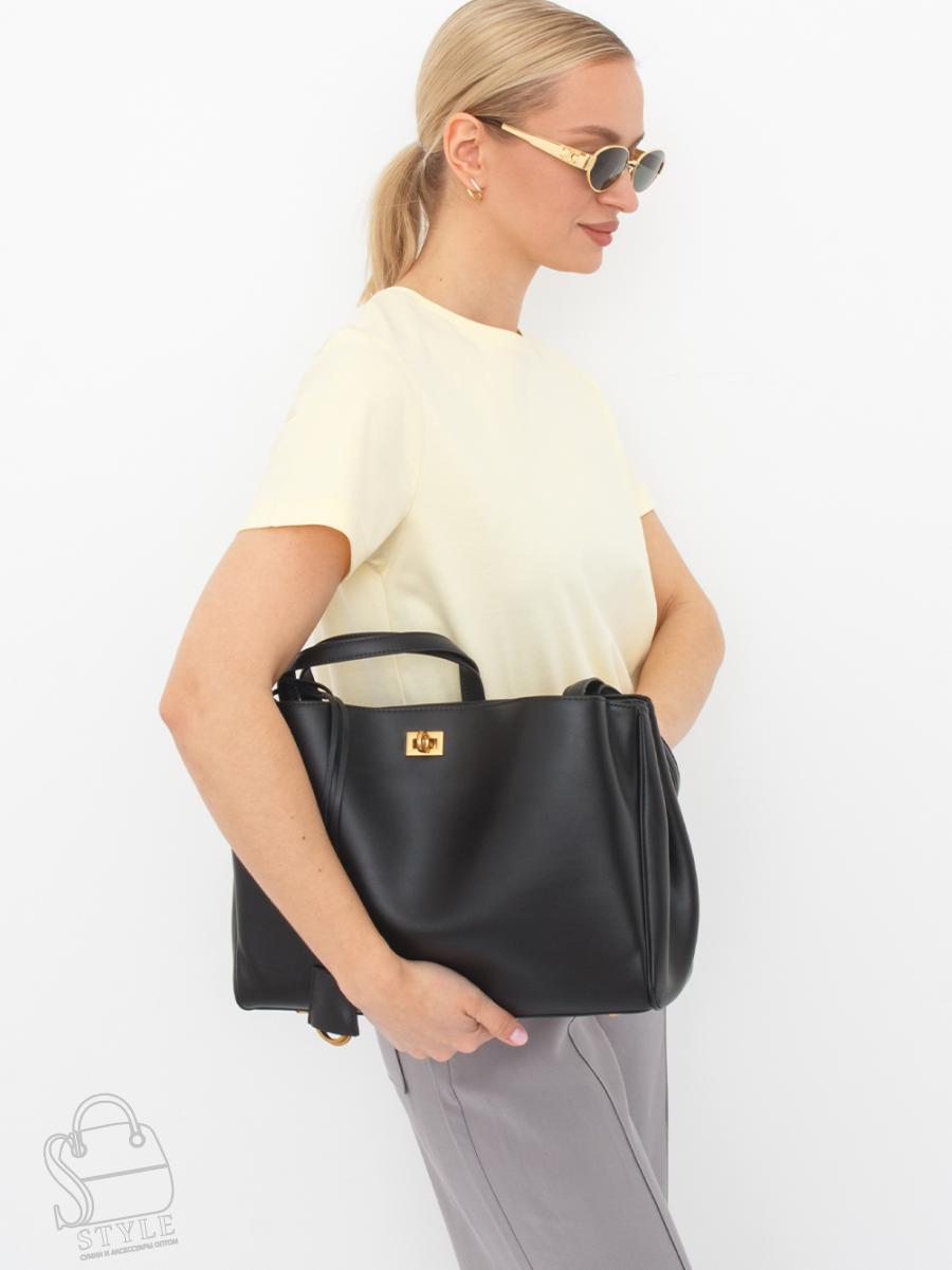 Сумка женская кожаная 9008M black Polina&Eiterou
