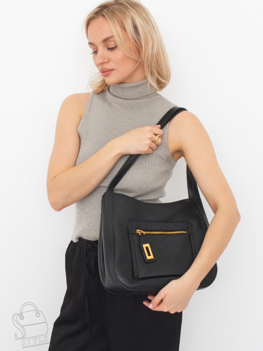 Сумка женская кожаная 1240M black Polina&Eiterou