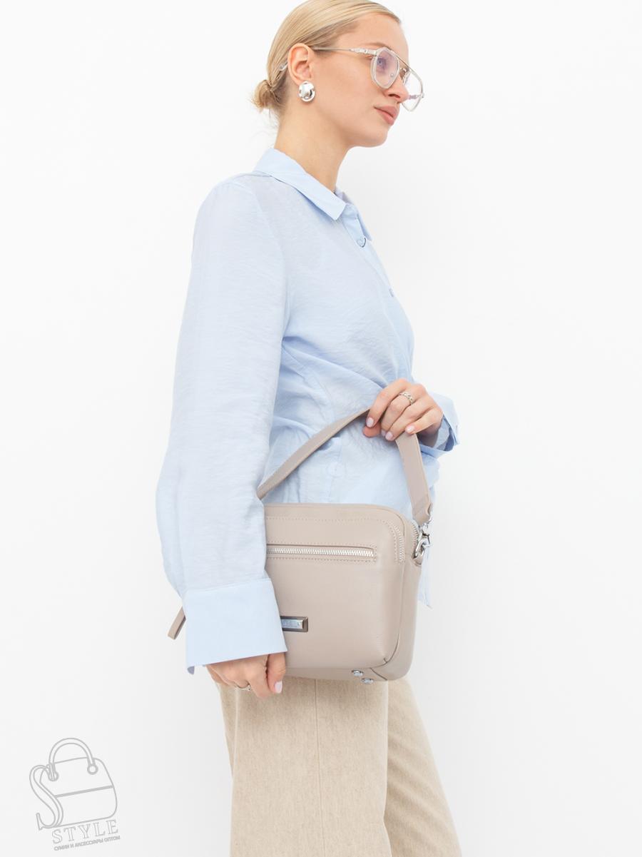 Сумка женская кожаная 1120CH beige Polina&Eiterou