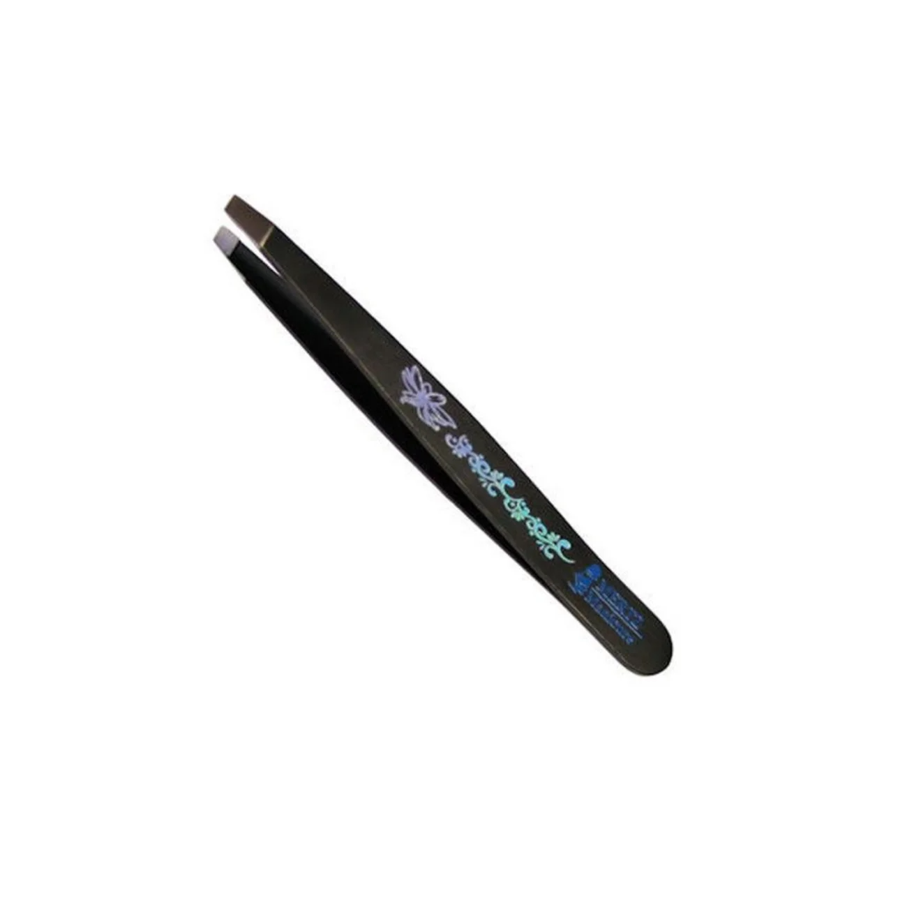 Mertz Пинцет косметический скошенный 255, черный, 10 см 1892