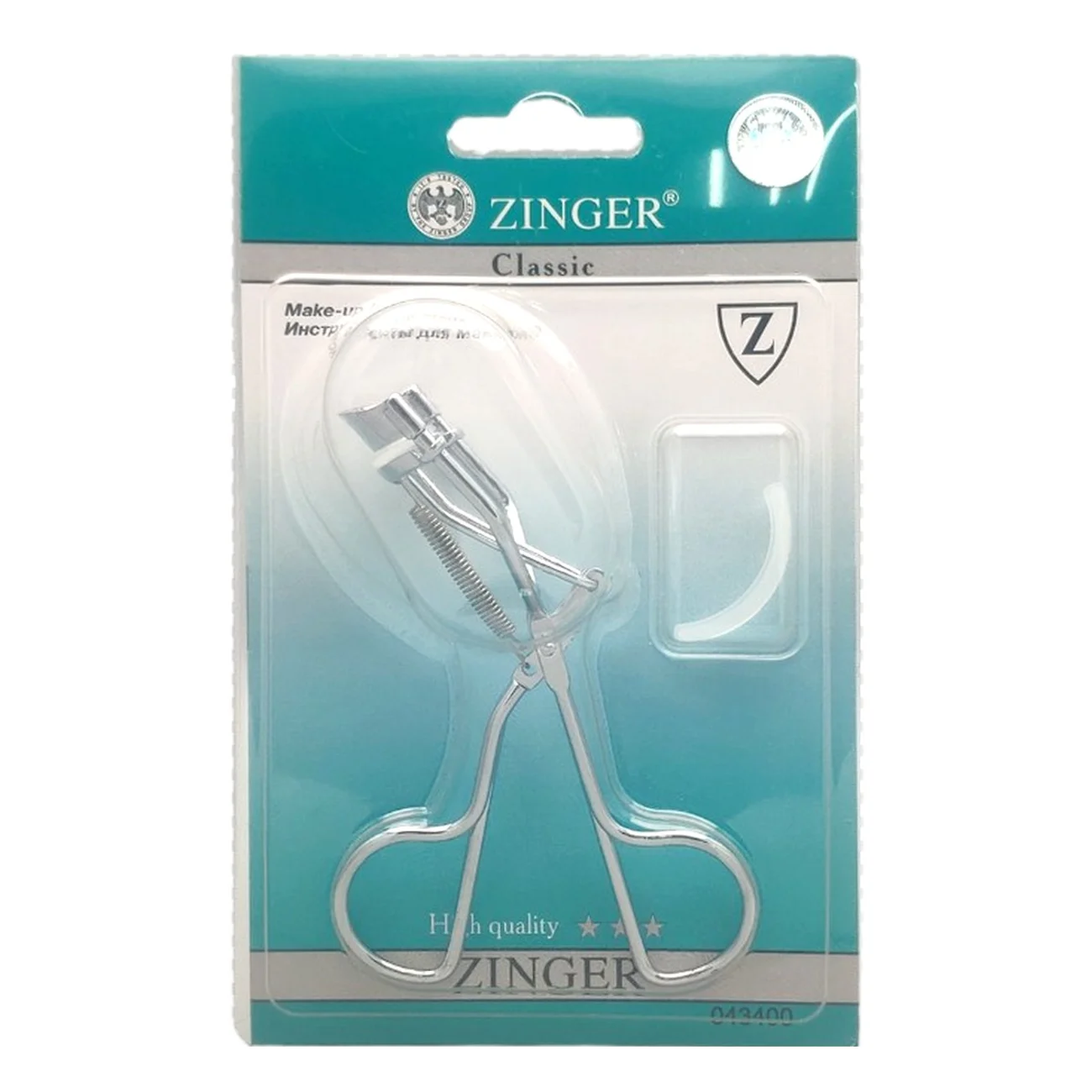 Zinger Зажим для ресниц металлический / Classic EYE-117, серебристый 3283