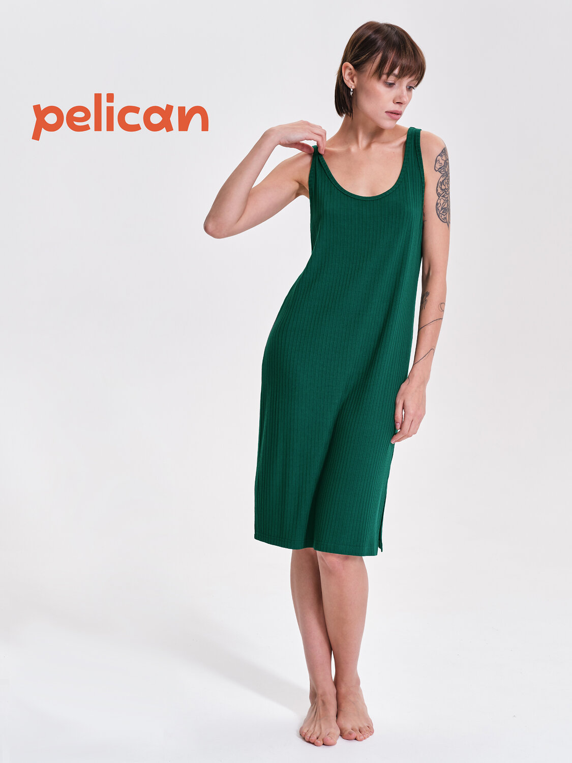 ст. цена1145руб.! PELICAN Платье PFDV6923Зеленый