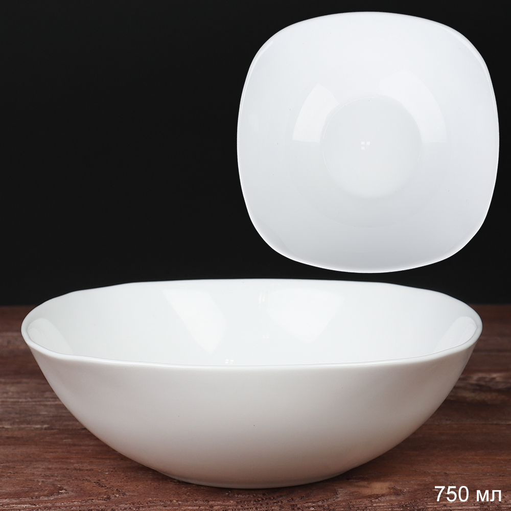 Салатник квадратный 750 мл 190 мм тарелка глубокая белый / NFW75T (БЕЛЫЙ) /уп 48/