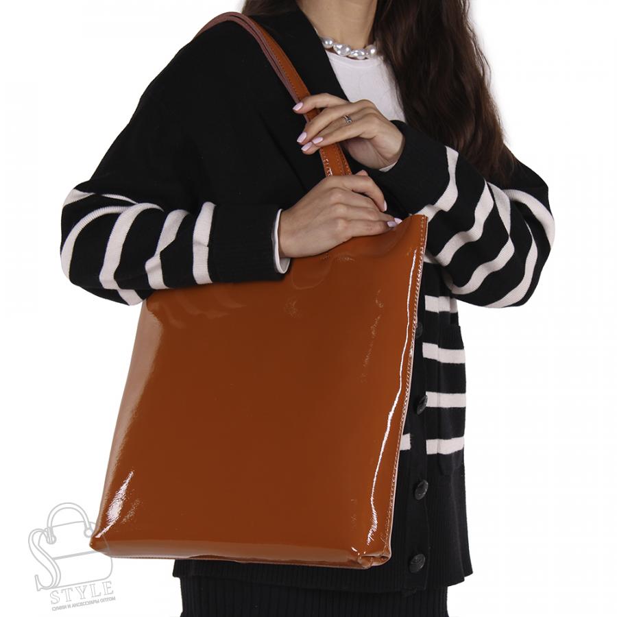 Сумка женская кожаная 5566P brown Polina&Eiterou/30