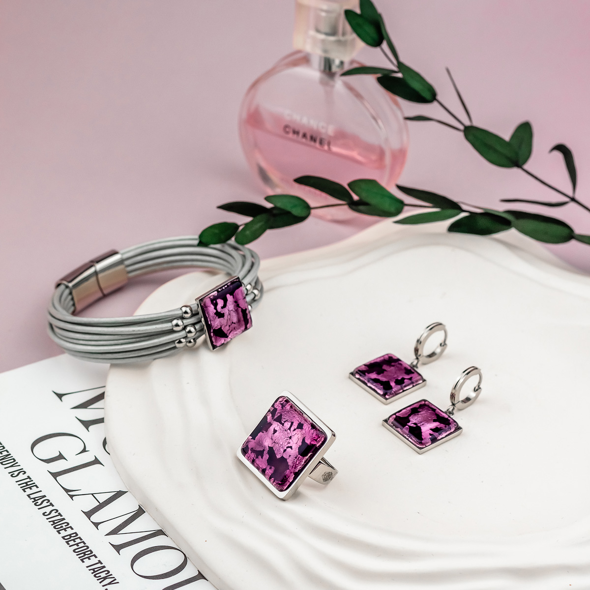Серьги из муранского стекла LILAC LS3546