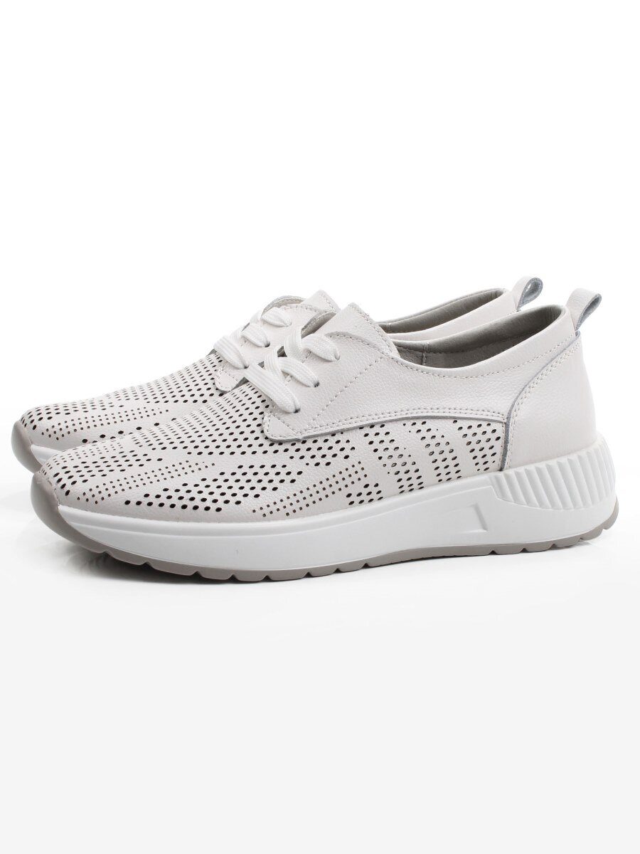 03-C922-9A WHITE Полуботинки спортивные летние женские (натуральная кожа)