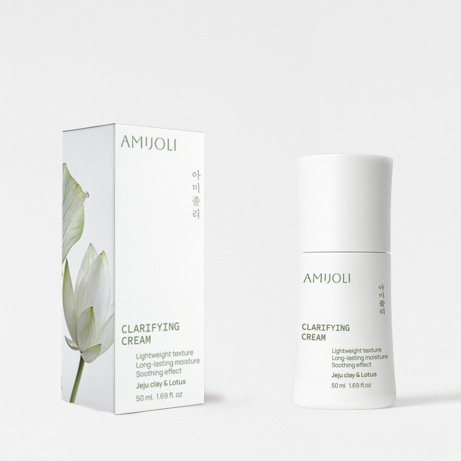 AMIJOLI Claryfing cream JeJu&Lotus крем для лица для жирной кожи лица с кислотами, вулканической глиной и экстрактом лотуса 50мл