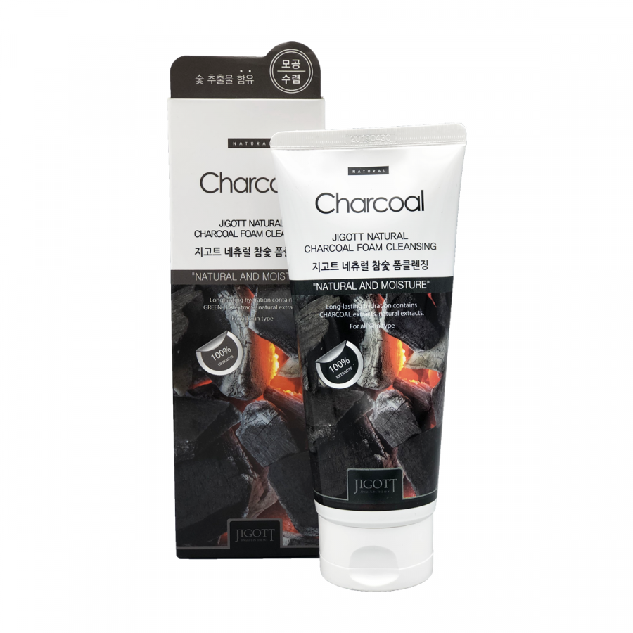 JIGOTT Natural Charcoal Foam Cleansing Пенка для умывания с экстрактом древесного угля