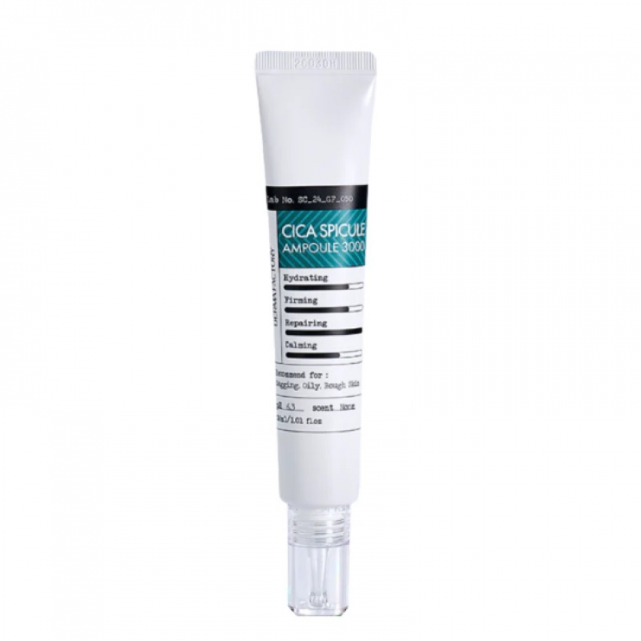 Derma Factory CICA SPICULE AMPOULE 3000 Восстанавливающая сыворотка для лица с экстрактом центеллы азиатской и спикулами (3000 ppm) 30мл