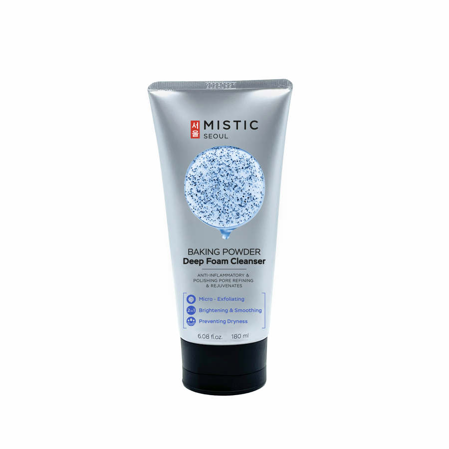MISTIC BAKING POWDER Deep Foam Cleanser Глубокоочищающая пенка-пилинг для умывания с содой 180мл