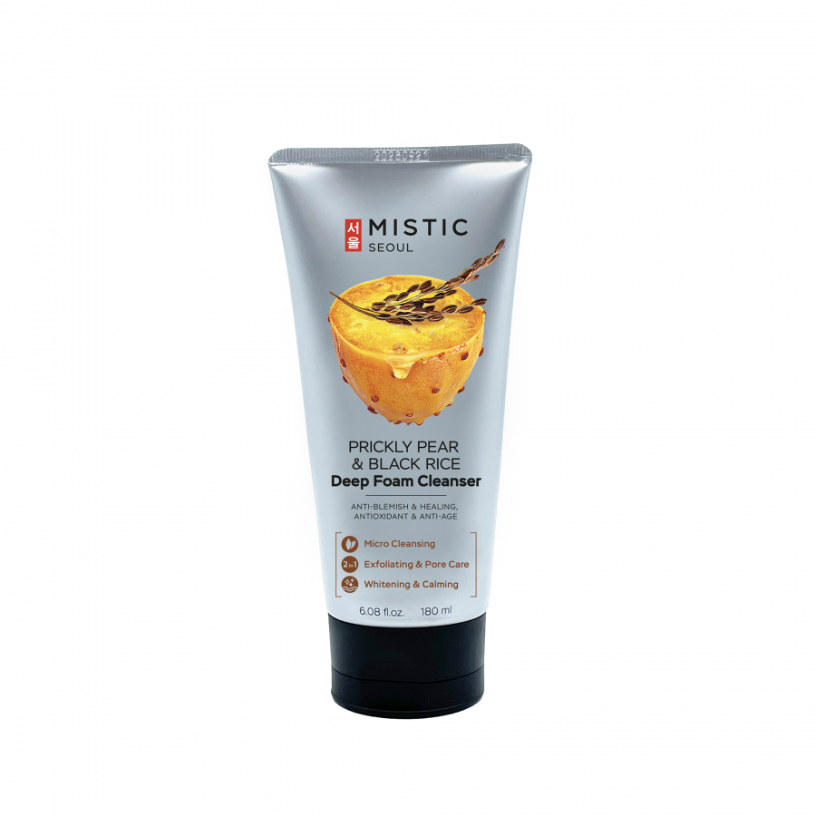 MISTIC RICKLY PEAR & BLACK RICE Deep Foam Cleanser Глубокоочищающая пенка для умывания c экстрактом черного риса и опунции 180мл