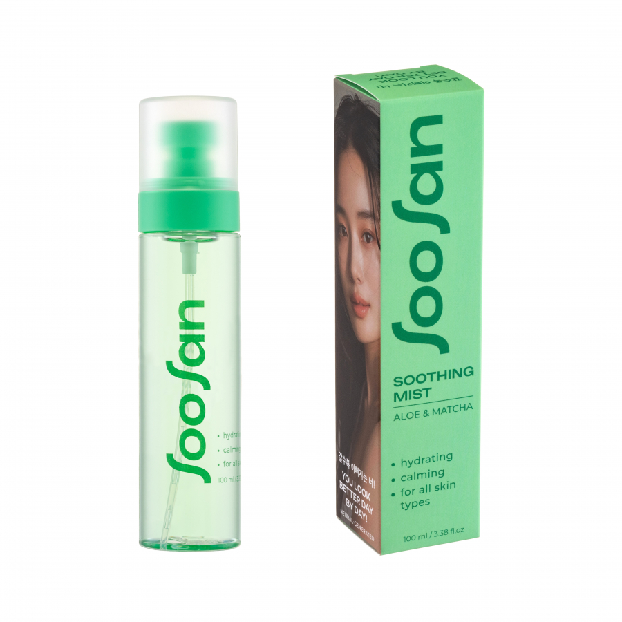 SOOSAN Soothing Mist with Aloe & Matcha Успокаивающий мист для лица с экстрактами алоэ и матча 100мл