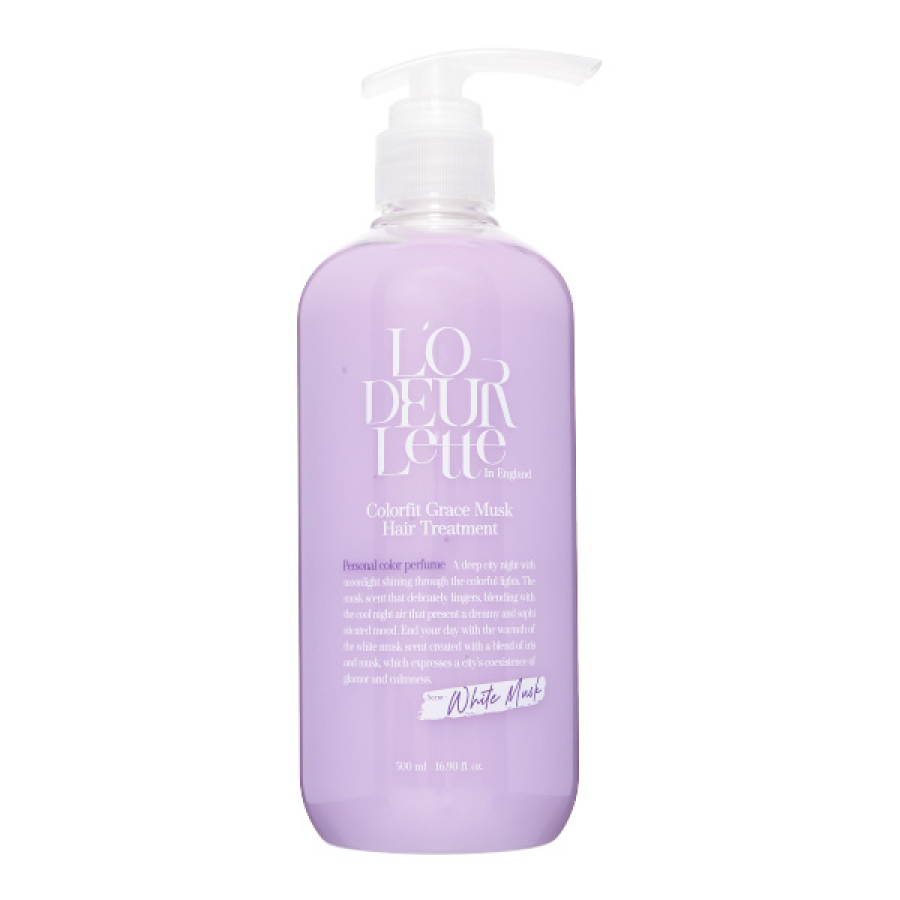 L'ODEURLETTE IN ENGLAND COLORFIT GRACE MUSK HAIR TREATMENT Парфюмированная маска для волос c ароматом белого мускуса 500мл