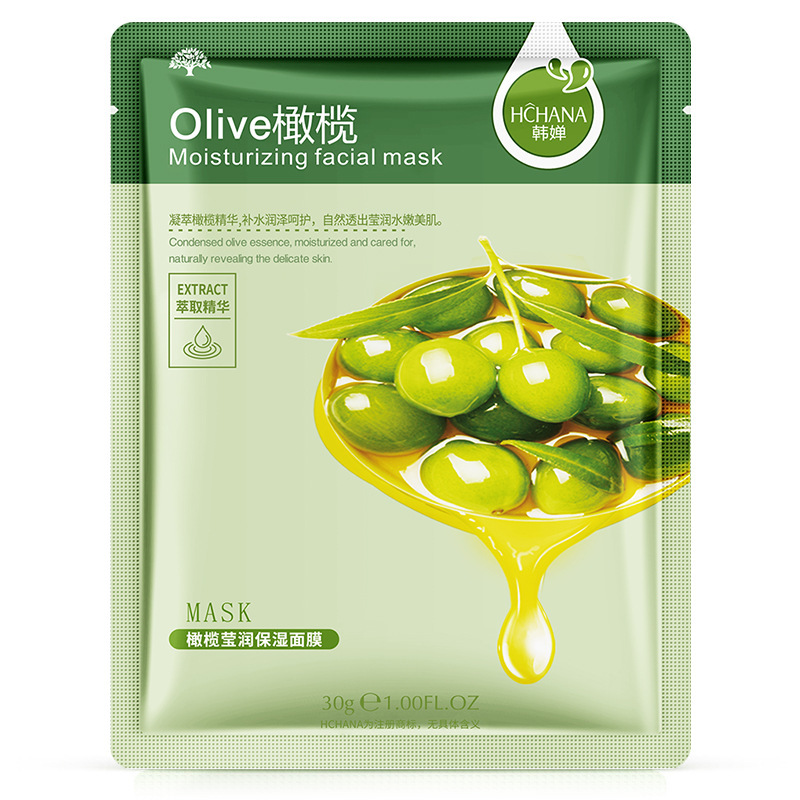 Тканевая маска для лица питательная с эктсрактом оливы HCHANA, 30 гр