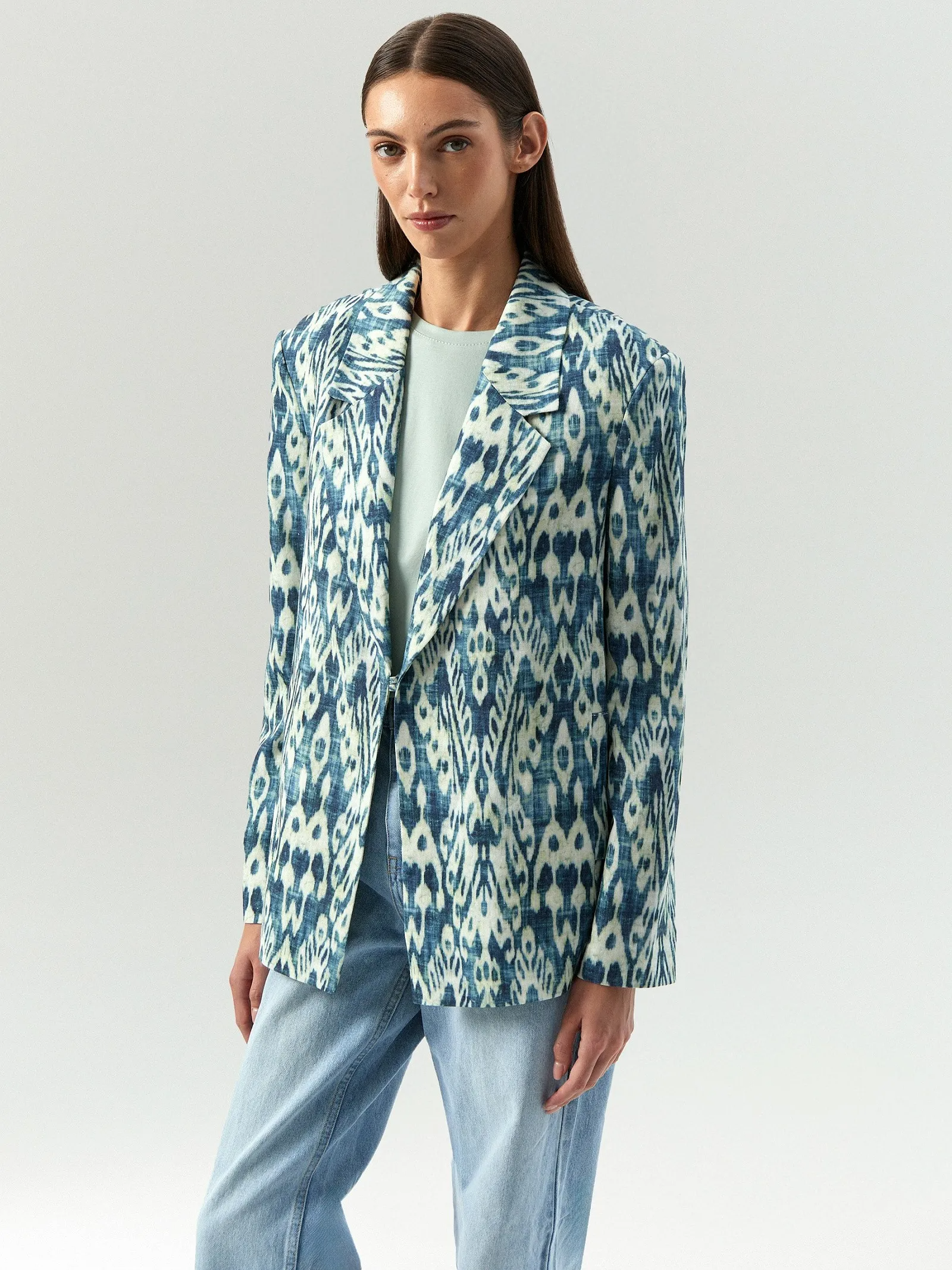 Жакет прямого кроя с принтом, ML846/bohemian