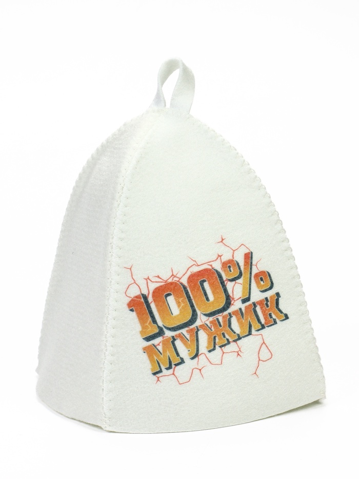 Шапка для бани и сауны «100% Мужик», полиэфир