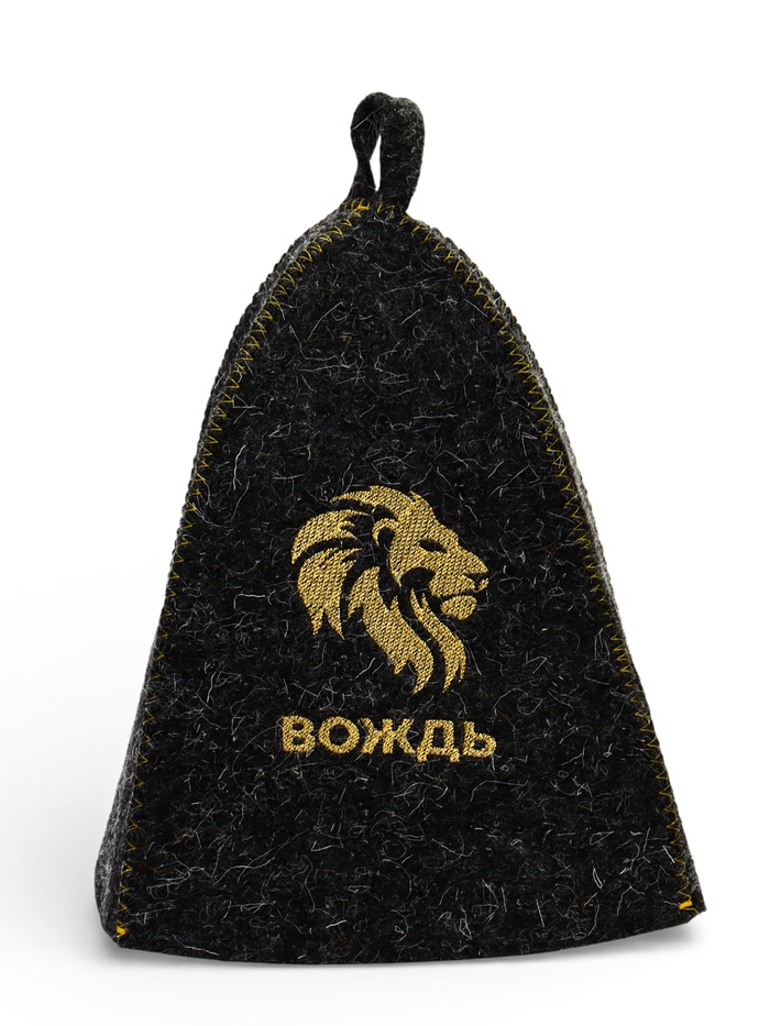Шапка для бани и сауны «Вождь», полиэфир, шерсть, серая