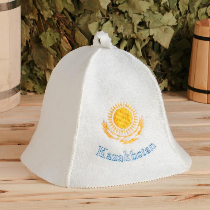 Шапка для бани и сауны Kazakhstan, полиэфир, шерсть