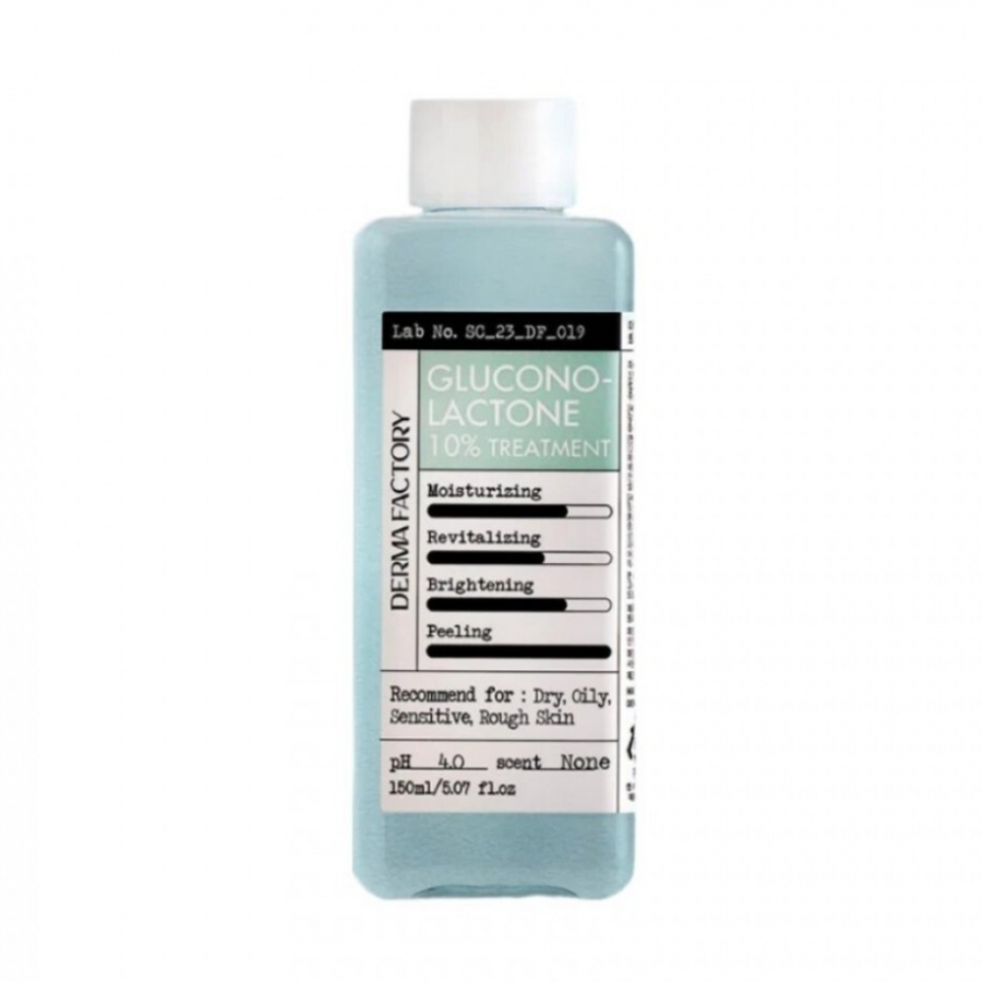 Derma Factory GLUCONOLACTONE 10% TREATMENT Очищающая эссеция-тонер для лица с глюконолактоном 150мл