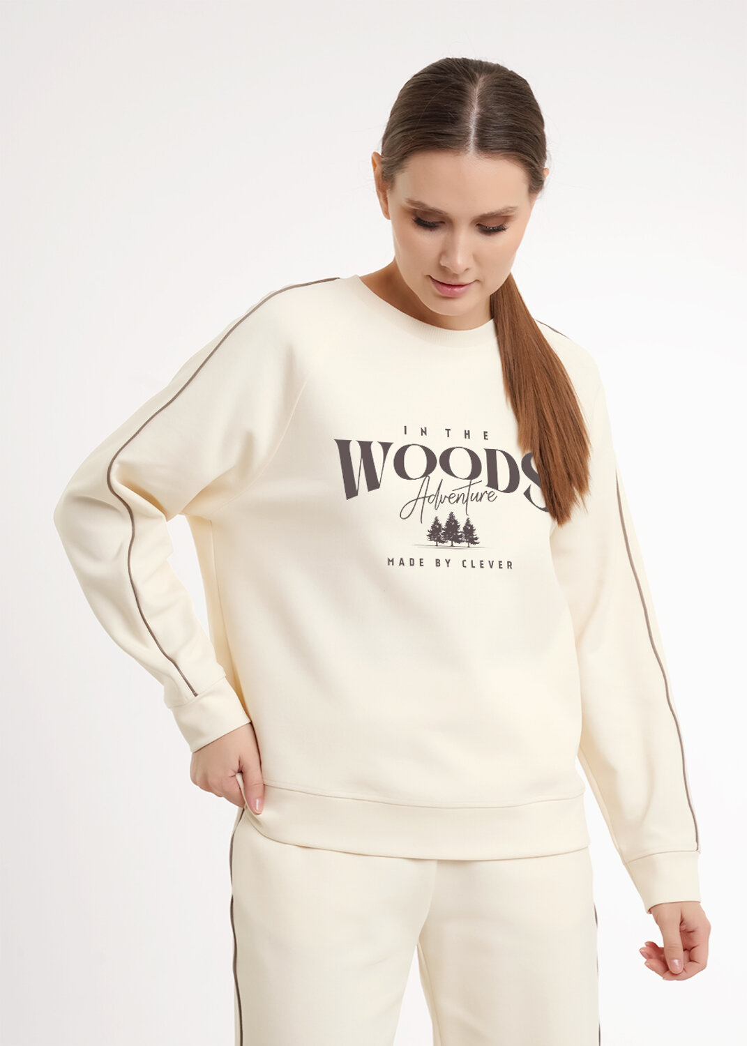 ст. цена1690руб.! CLEVER Джемпер LSW26-100/1молочный