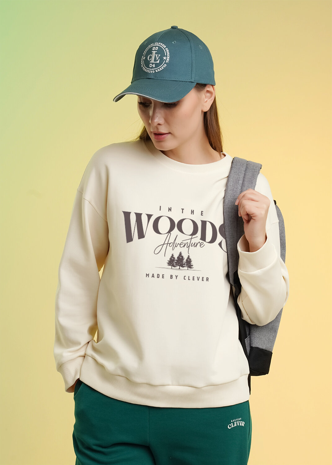 ст. цена1490руб.! CLEVER Джемпер LSW26-100молочный