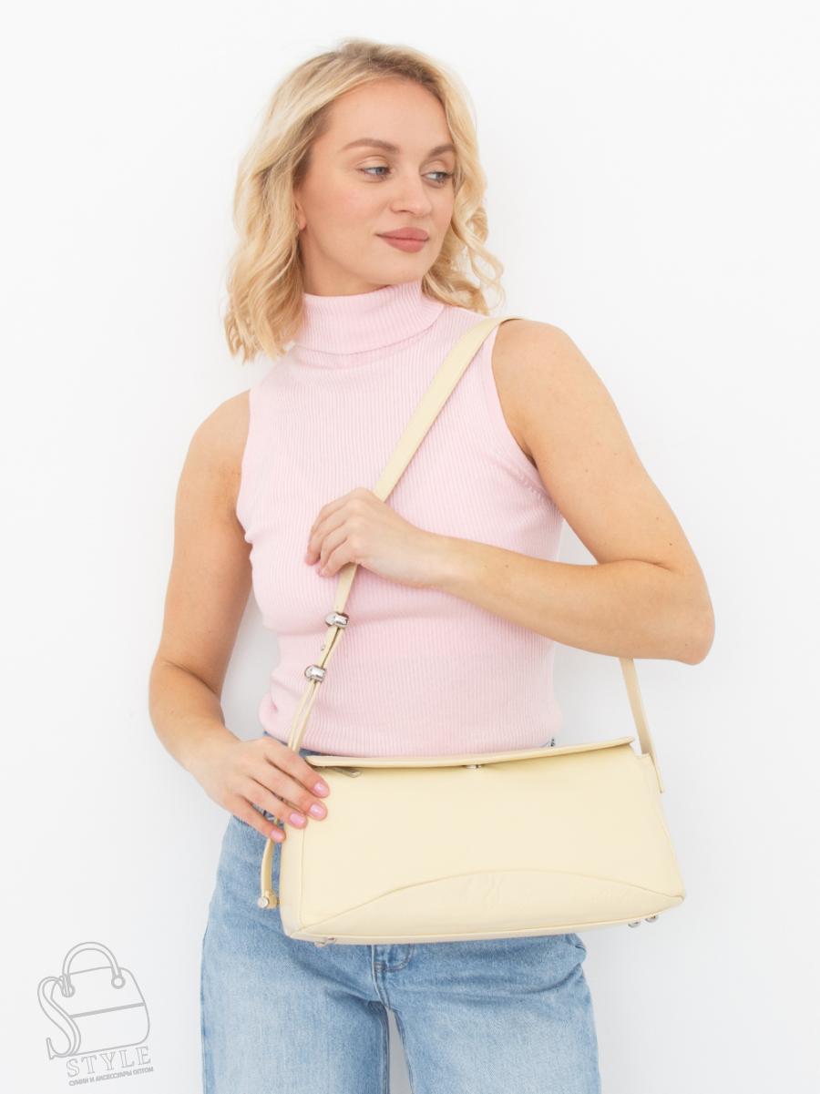 Сумка женская кожаная 1231M cream yellow Polina&Eiterou