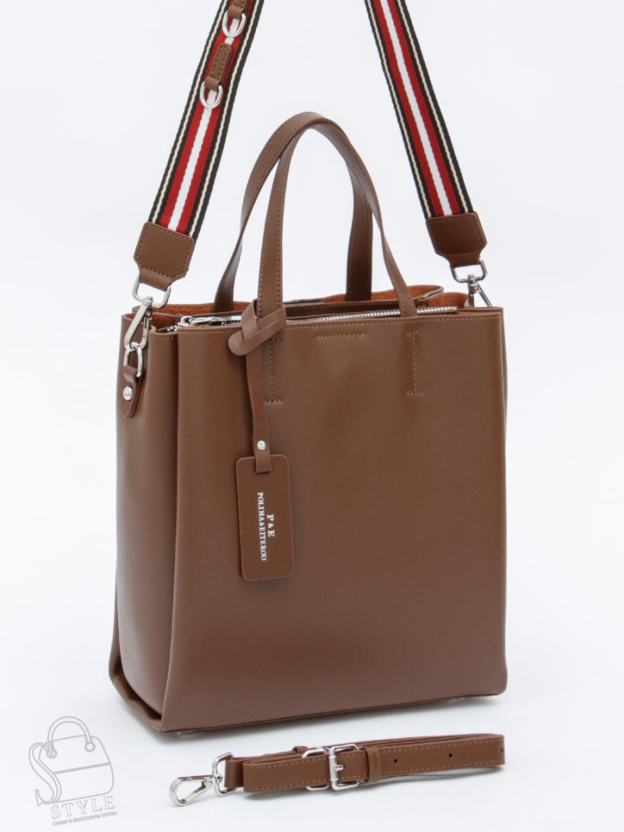 Сумка женская кожаная 6062L brown Polina&Eiterou