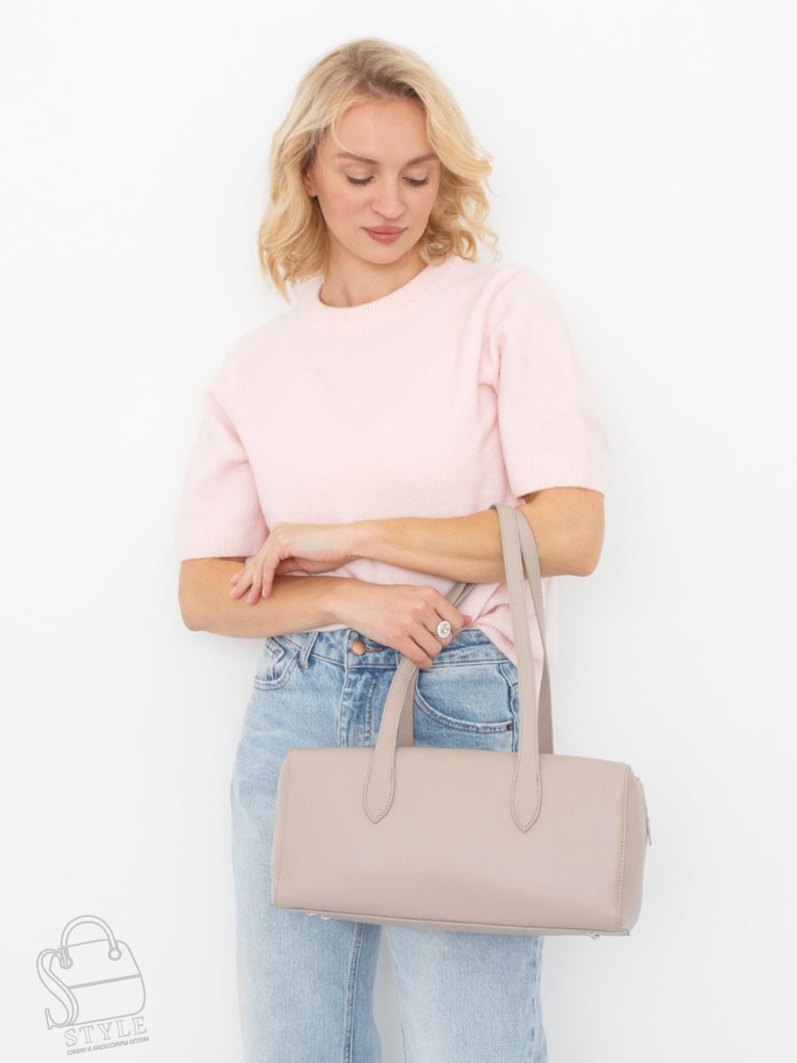 Сумка женская кожаная 6179Q beige Polina&Eiterou