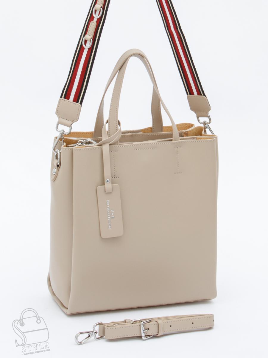 Сумка женская кожаная 6062L beige Polina&Eiterou
