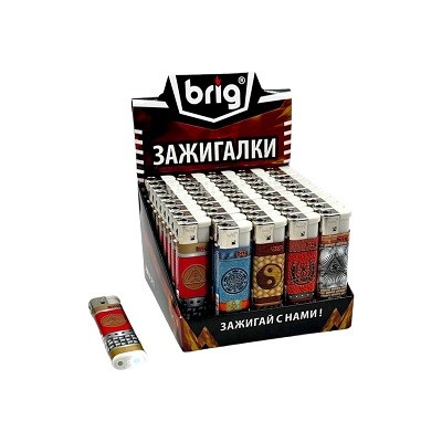 Зажигалка BRIG AMULET турбо с фонариком (1000/50)