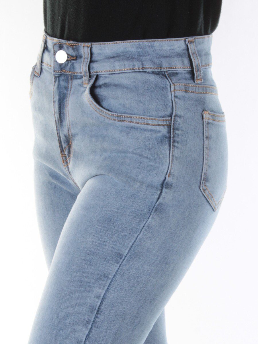 0047 GRAY/BLUE Джинсы женские зауженные YTD JEANS