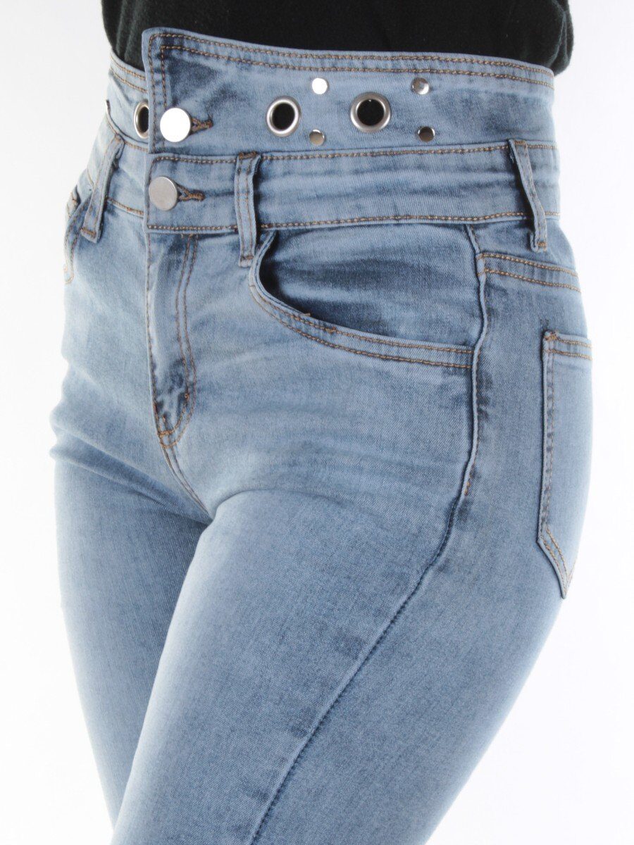 0023 Джинсы голубые женские зауженные YTD JEANS